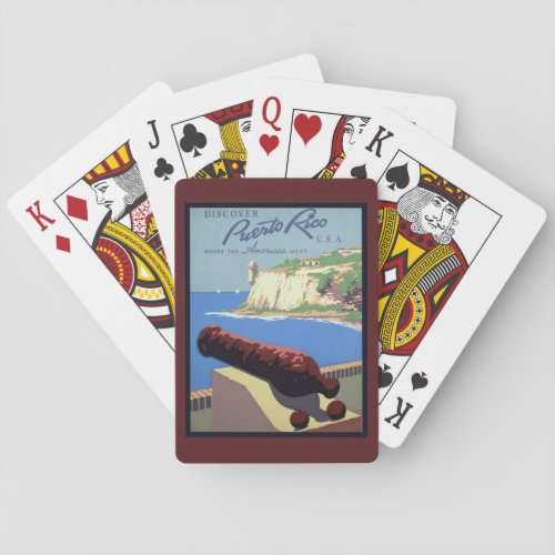 Cannon El Morro Fortress Puerto Rico Caribbean Sea Playing Cards