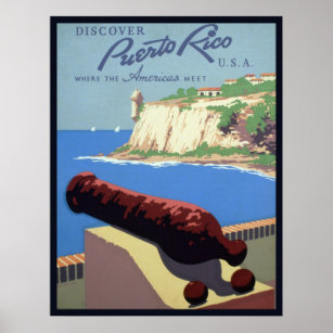 Cannon El Morro Fortress Puerto Rico Caribbean Sea Poster