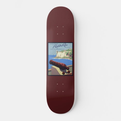 Cannon El Morro Fortress Puerto Rico Caribbean Sea Skateboard