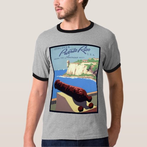 Cannon El Morro Fortress Puerto Rico Caribbean Sea T_Shirt