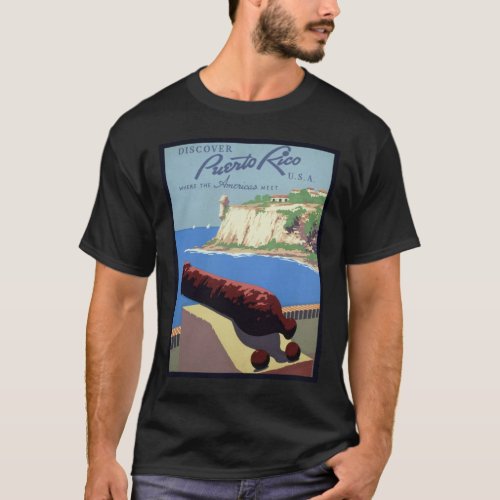 Cannon El Morro Fortress Puerto Rico Caribbean Sea T_Shirt