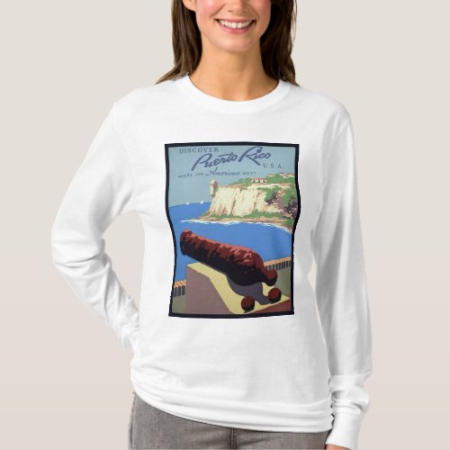 Cannon El Morro Fortress Puerto Rico Caribbean Sea T_Shirt