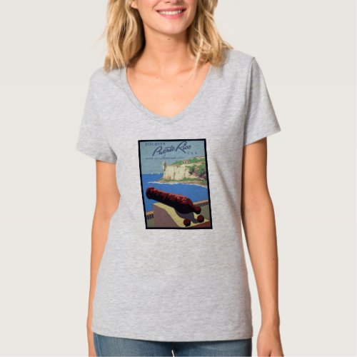 Cannon El Morro Fortress Puerto Rico Caribbean Sea T_Shirt