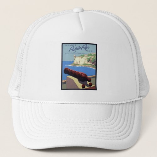 Cannon El Morro Fortress Puerto Rico Caribbean Sea Trucker Hat