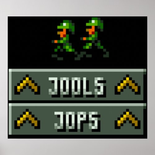 Cannon Fodder Heros Jools and Jops Retro DOS gam Poster