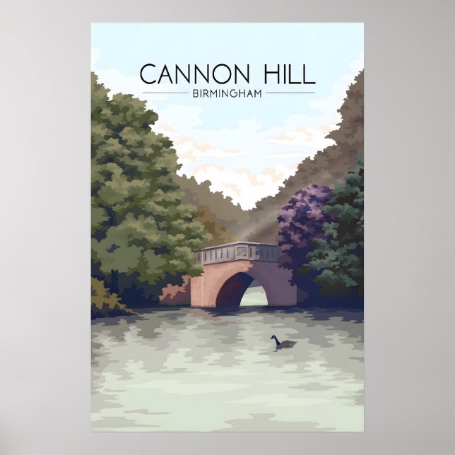 Cannon Hill Birmingham Travel Poster (Front)