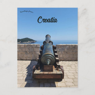 Cannon in Dubrovnik Croatia Postcard