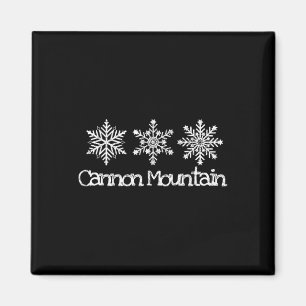 Cannon Mountain Franconia Notch Snowflakes Ski Ski Magnet