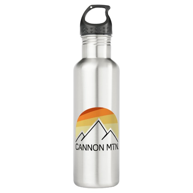 Cannon Mountain New Hampshire Retro Stainless Steel Water Bottle (Front)