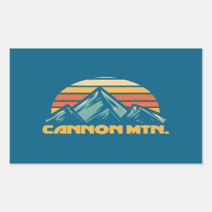Cannon Mountain New Hampshire Retro Turquoise Rectangular Sticker