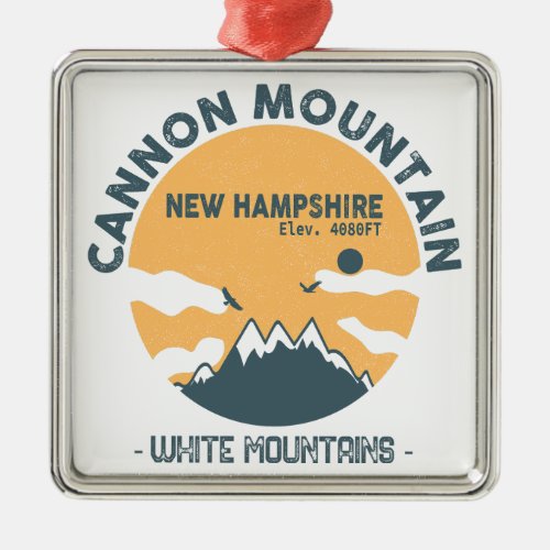 Cannon Mountain New Hampshire Retro vintage Mount  Metal Ornament