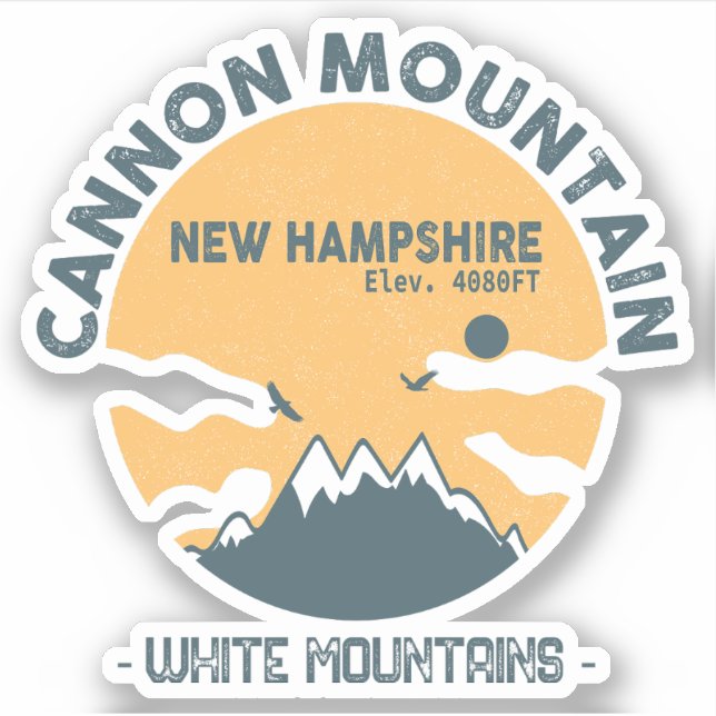 Cannon Mountain New Hampshire - Retro vintage Sticker (Front)