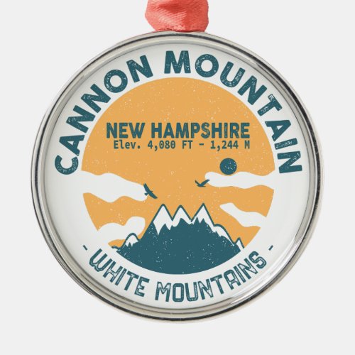 Cannon Mountain New Hampshire Skiing Metal Ornament