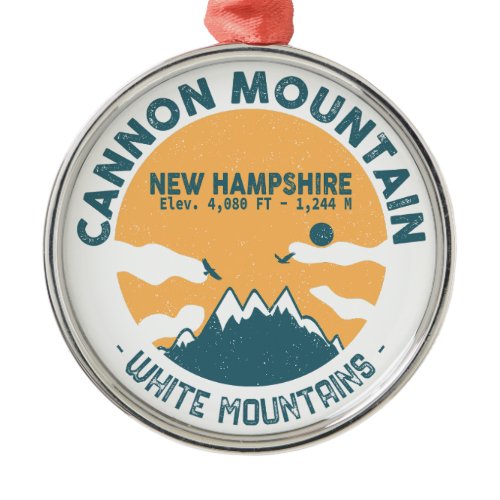 Cannon Mountain New Hampshire Skiing Metal Ornament