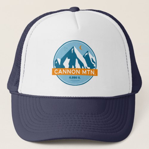 Cannon Mountain New Hampshire Stars Moon Trucker Hat