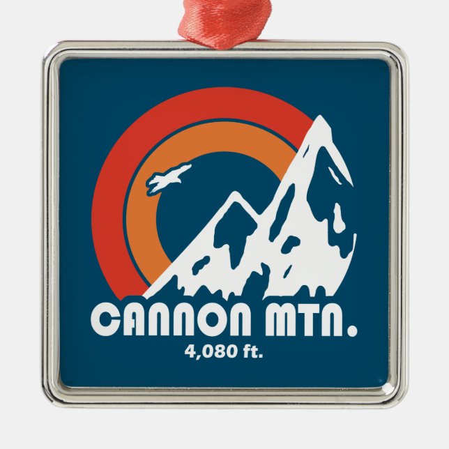Cannon Mountain New Hampshire Sun Eagle Metal Ornament (Front)