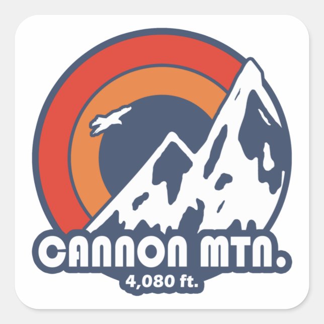 Cannon Mountain New Hampshire Sun Eagle Square Sticker (Front)