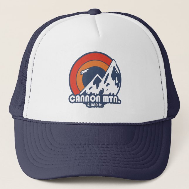 Cannon Mountain New Hampshire Sun Eagle Trucker Hat (Front)