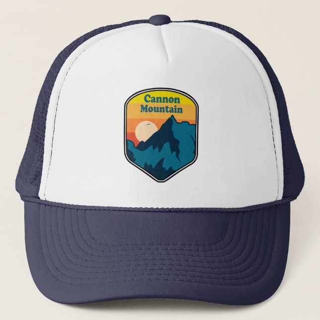 Cannon Mountain New Hampshire Sunrise Trucker Hat (Front)