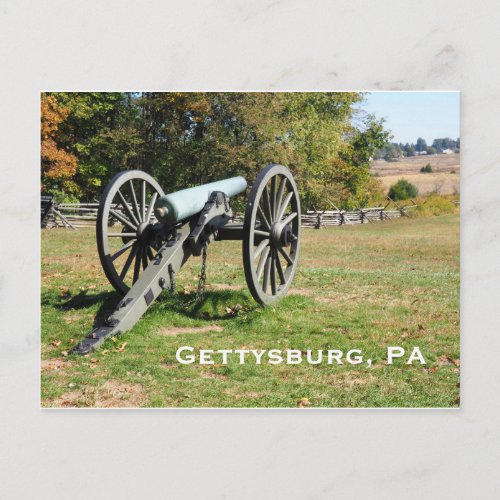 Cannon on the Gettysburg Battlefield Postcard
