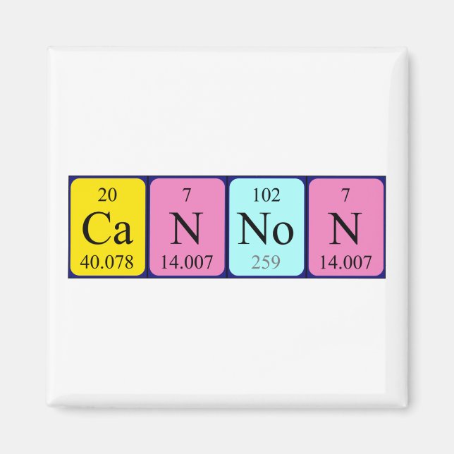 Cannon periodic table name magnet (Front)