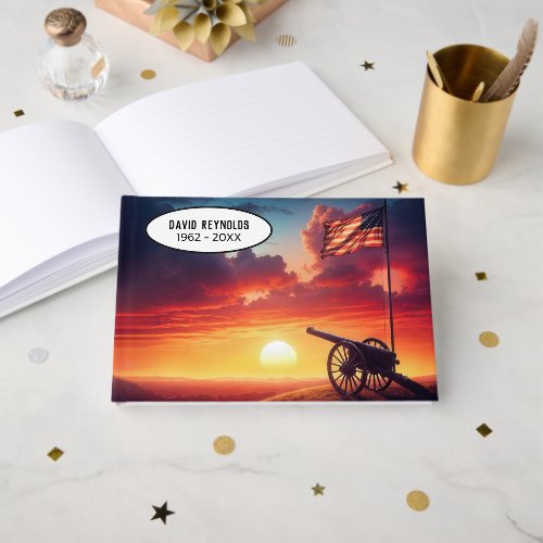 Cannon With American Flag Memorial Service