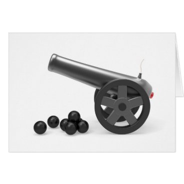 Cannon with black bombs card Cannon with black bombs card