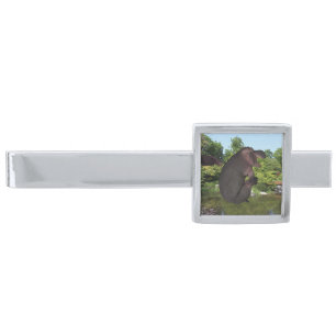 Cannonball Hippo Silver Finish Tie Clip