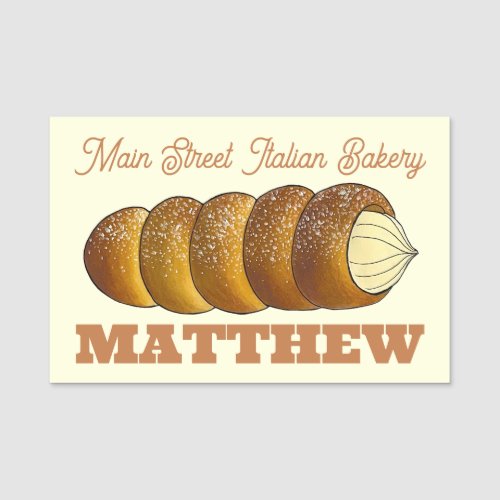 Cannoncini Italian Bakery Cream Horn Pastry Food Name Tag