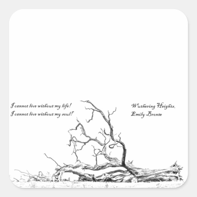 Cannot Live Without My Soul Wuthering Heights Square Sticker (Front)