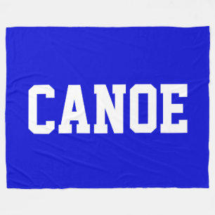 CANOE 70s Athletic White Text On Bold Lake Blue Fleece Blanket