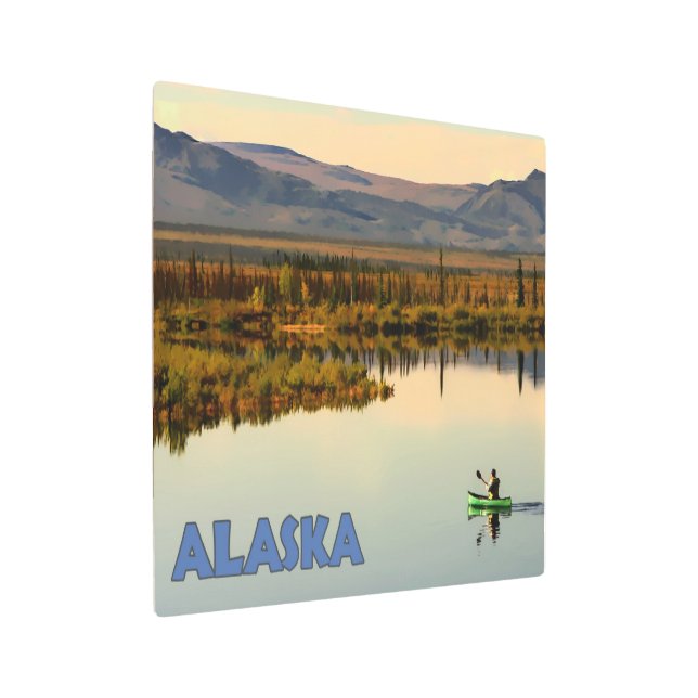 Canoe Alaska Metal Print (Angled)
