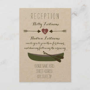 Canoe + Arrows Rustic Wedding Reception Invitation