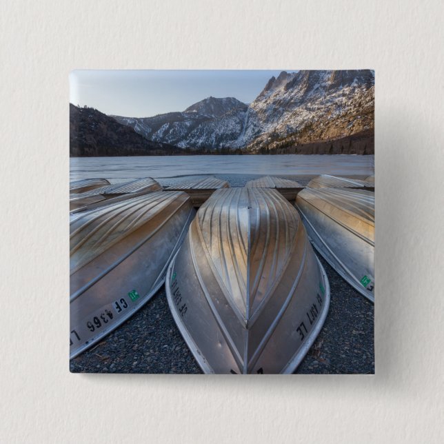 Canoe At The Lake Pinback Button (Front)
