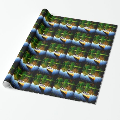 canoe beauty peace and joy wrapping paper
