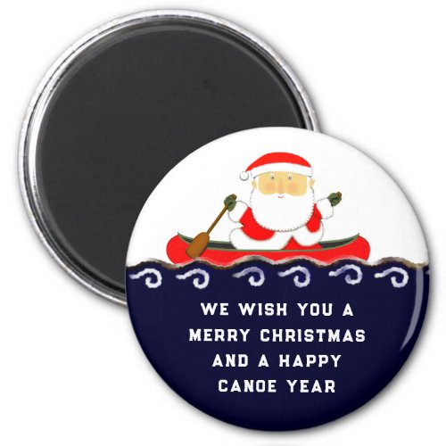Canoe Camping Christmas Collectible Magnet