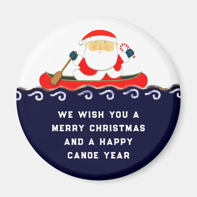 Canoe Camping Christmas Collectible Magnet (Front)