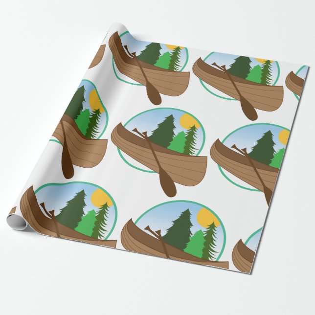 Canoe Circle Wrapping Paper (Unrolled)