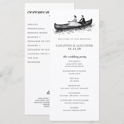Canoe Couple Ceremony Program