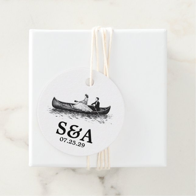 Canoe Couple Favor Tags (In Situ)
