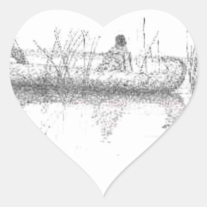 CANOE DRAWING.PNG HEART STICKER