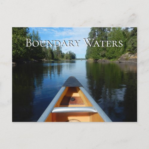 Canoe in Water Boundary Waters Canoe Area MN Postcard