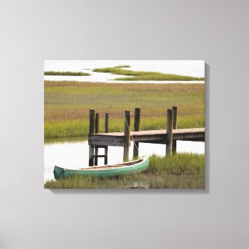 Canoe In Water Canvas Print by Considernature at Zazzle