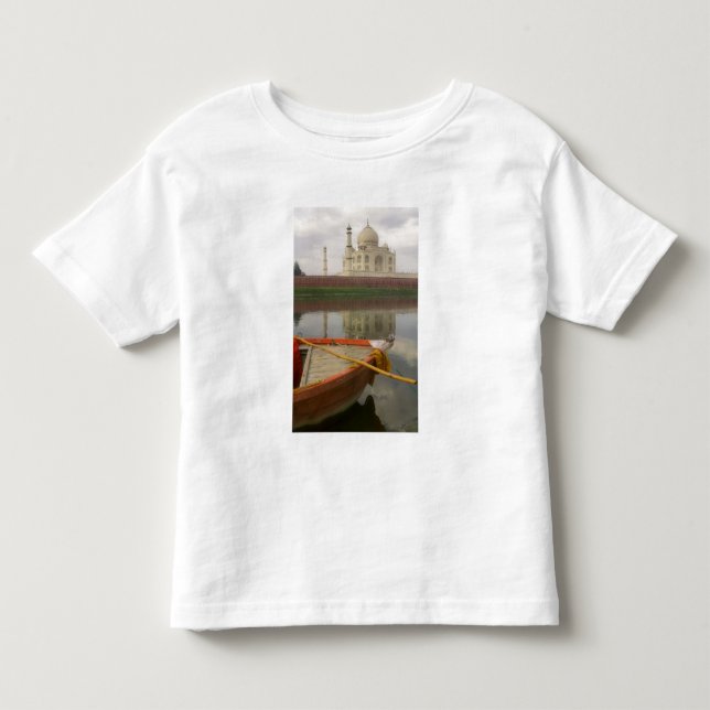 Canoe in water with Taj Mahal, Agra, India Toddler T-shirt (Front)