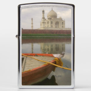 Canoe in water with Taj Mahal, Agra, India Zippo Lighter