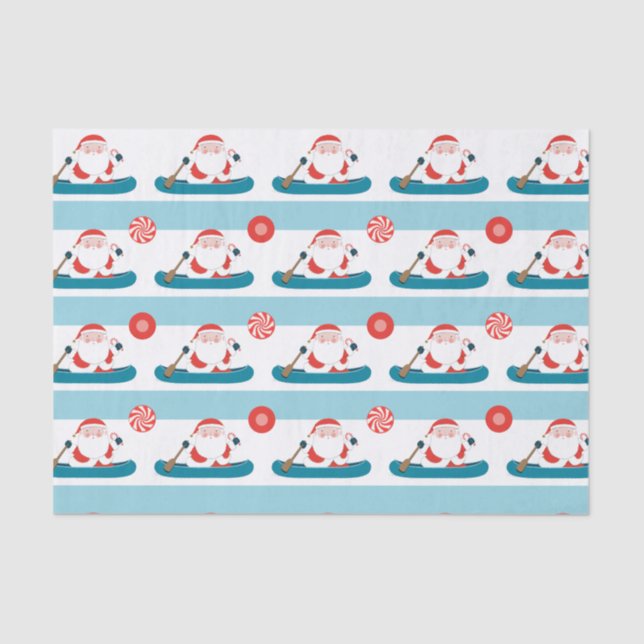 Canoe Kayak Camping Christmas Tissue Paper (Front)