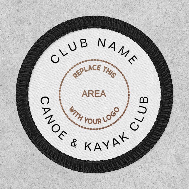 Canoe Kayak Club Logo Name Fully Customisable Patch (Front)