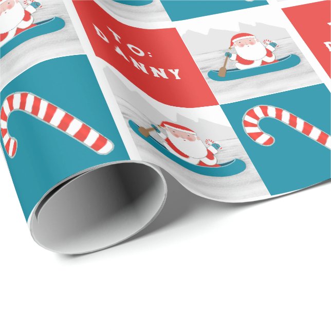 Canoe Kayaking Holiday Gift Wrapping Paper (Roll Corner)