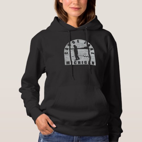 Canoe Lake Ice Fishing Michigan Hoodie