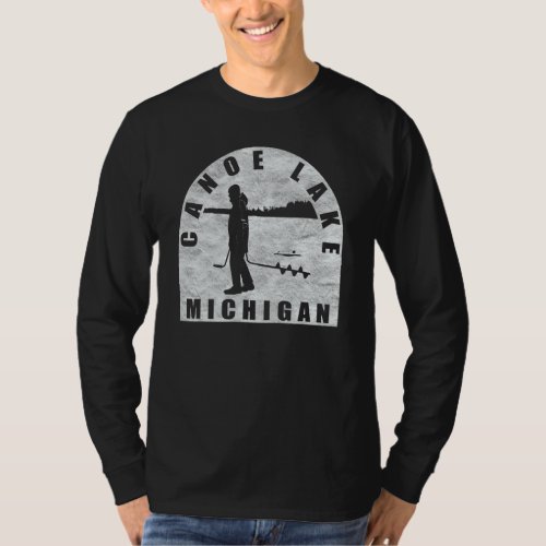 Canoe Lake Ice Fishing Michigan T_Shirt